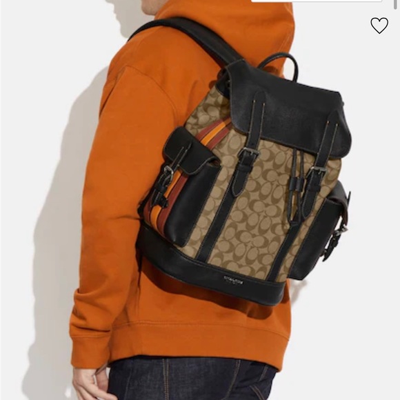 Hudson Backpack In Signature Canvas With Varsity Stripe - Picture 5 of 6